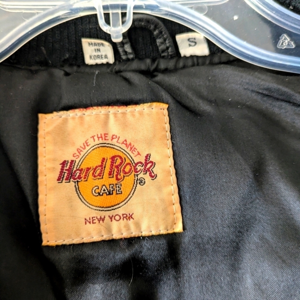 Hard Rock Cafe Leather Bomber Jacket New York. - Picture 3 of 7
